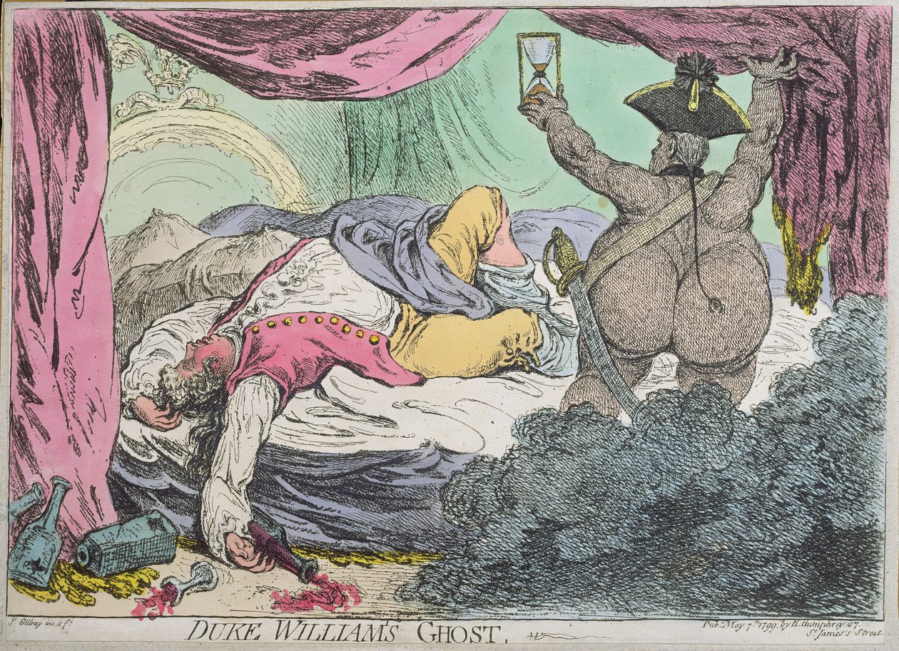Il fantasma del Duca William, pubblicato da Hannah Humphrey nel 1799 da James Gillray