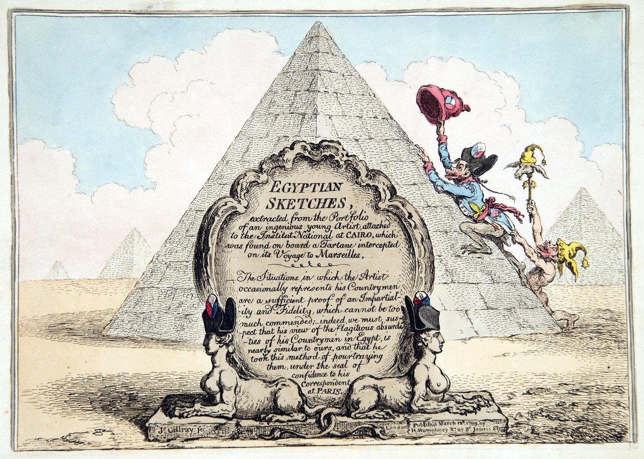Schizzi egiziani, pubblicato da Hannah Humphrey nel 1799 da James Gillray