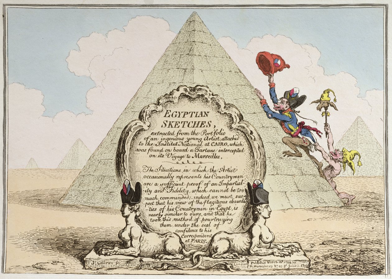 Schizzi egiziani, pubblicati da Hannah Humphrey nel 1799 da James Gillray