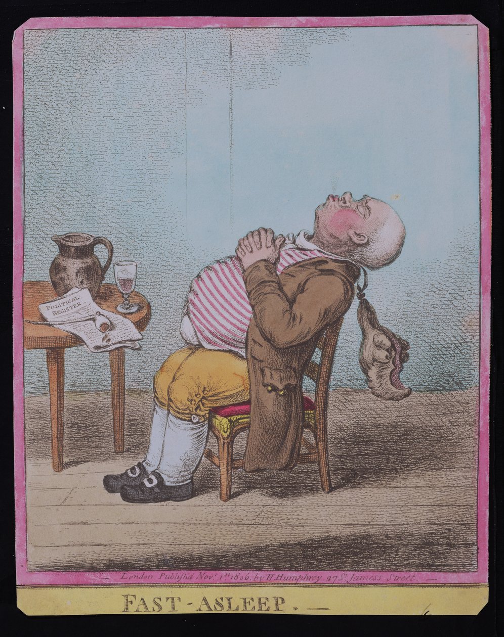 Profondamente addormentato, pubblicato da Hannah Humphrey nel 1806 da James Gillray