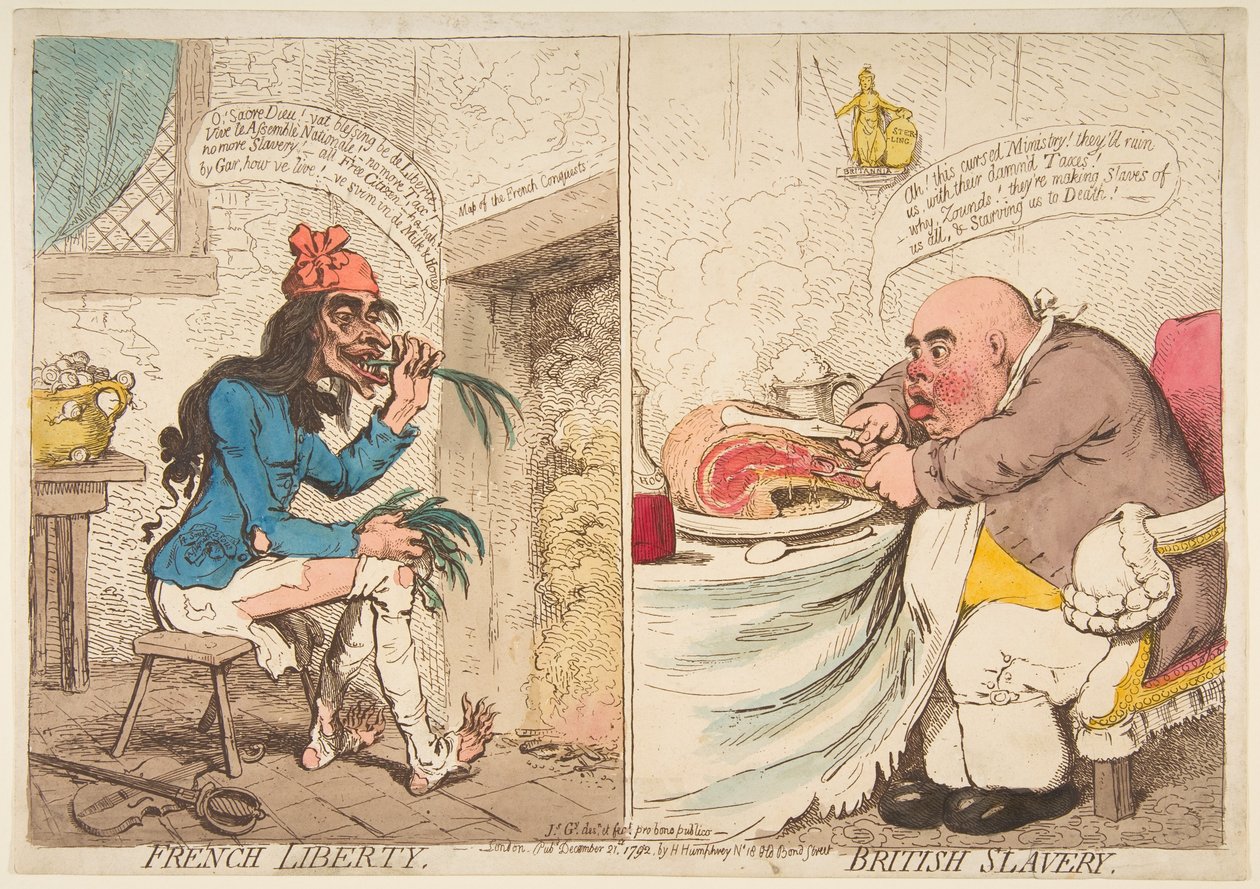 Libertà Francese - Schiavitù Britannica da James Gillray