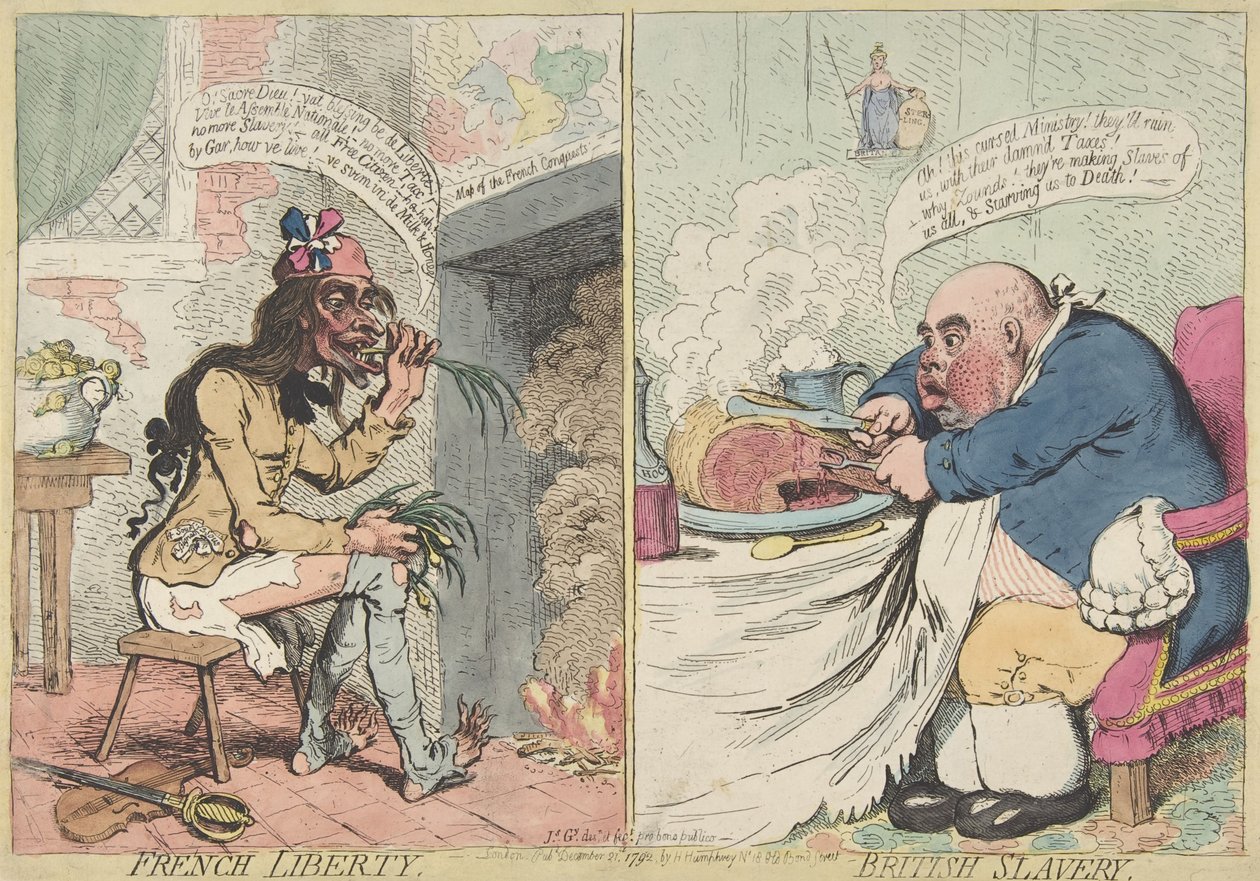 Libertà francese. Schiavitù britannica, 21 dicembre 1792 da James Gillray