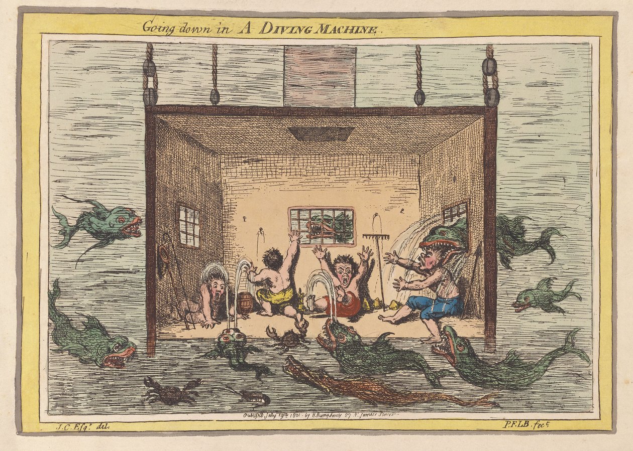 Scendere in una macchina da immersione da James Gillray