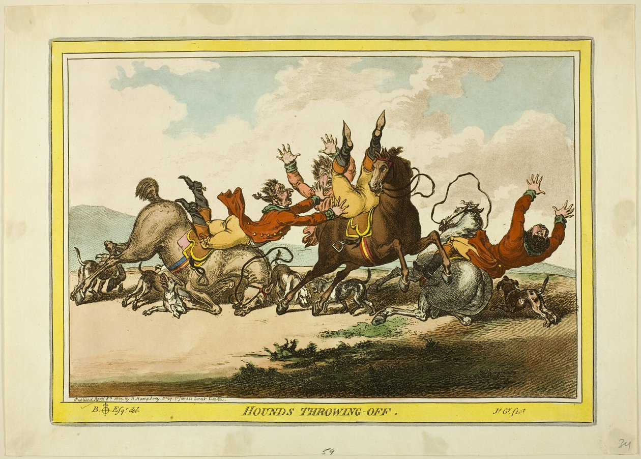 Lancio dei segugi da James Gillray