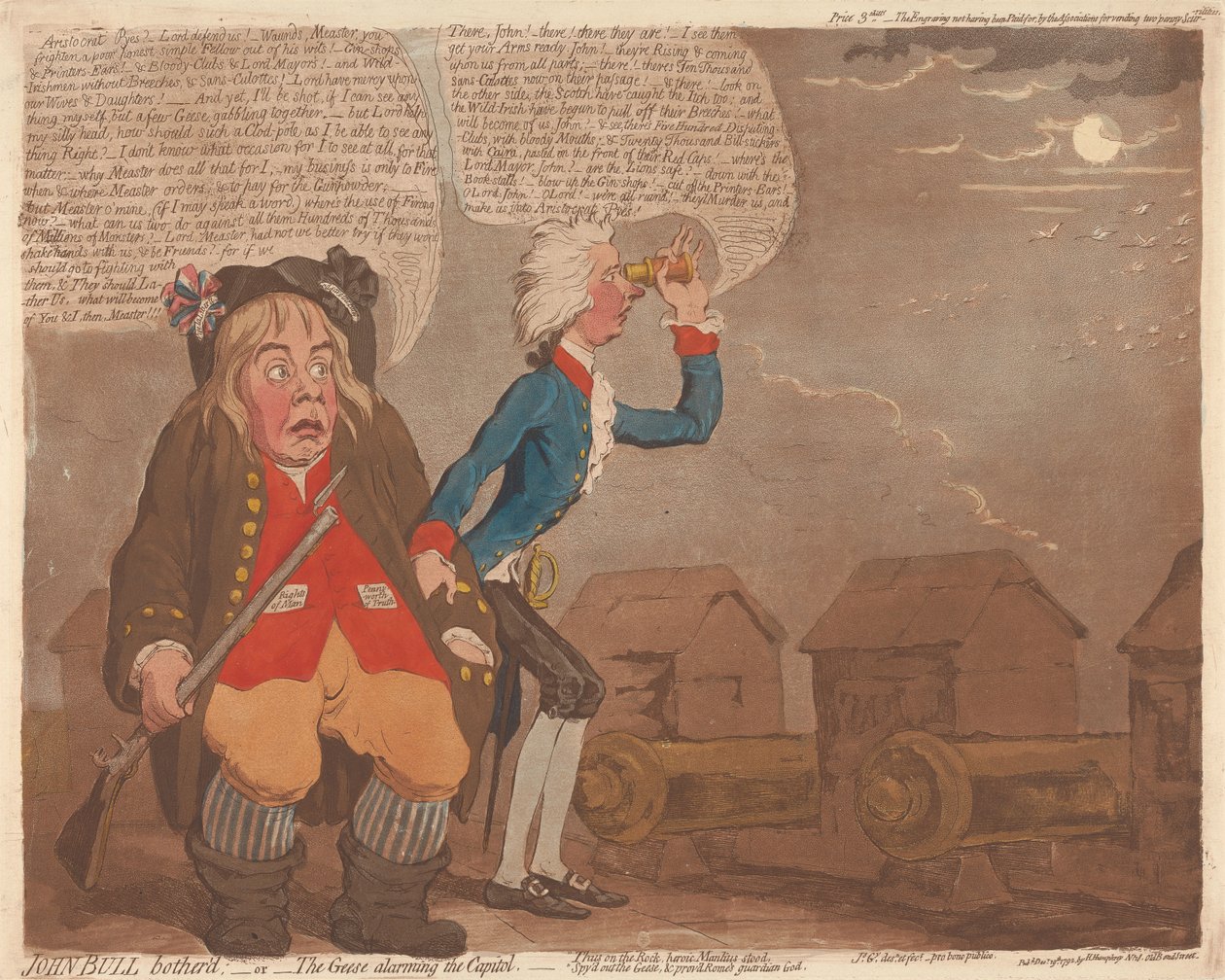 John Bull gestört; - oder - Die Gänse alarmieren das Kapitol da James Gillray