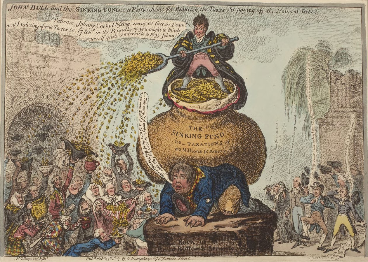 John Bull e il fondo di ammortamento da James Gillray