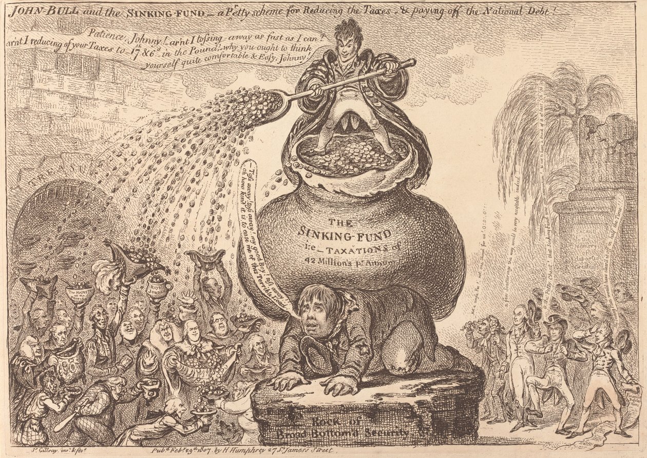 John Bull e il fondo di ammortamento da James Gillray