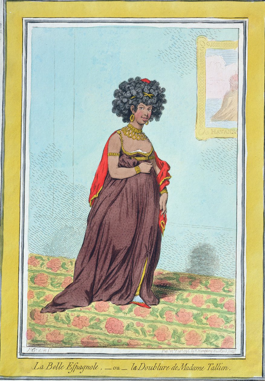 La Bella Spagnola, o La Doublure de Madame Tallien (1773-1835) pubblicato da Hannah Humphrey nel 1796 da James Gillray