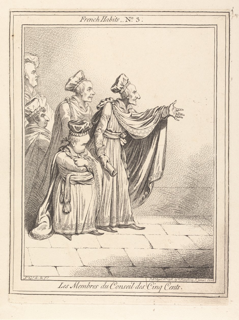 I membri del Consiglio dei Cinquecento. Abiti francesi n. 3 da James Gillray