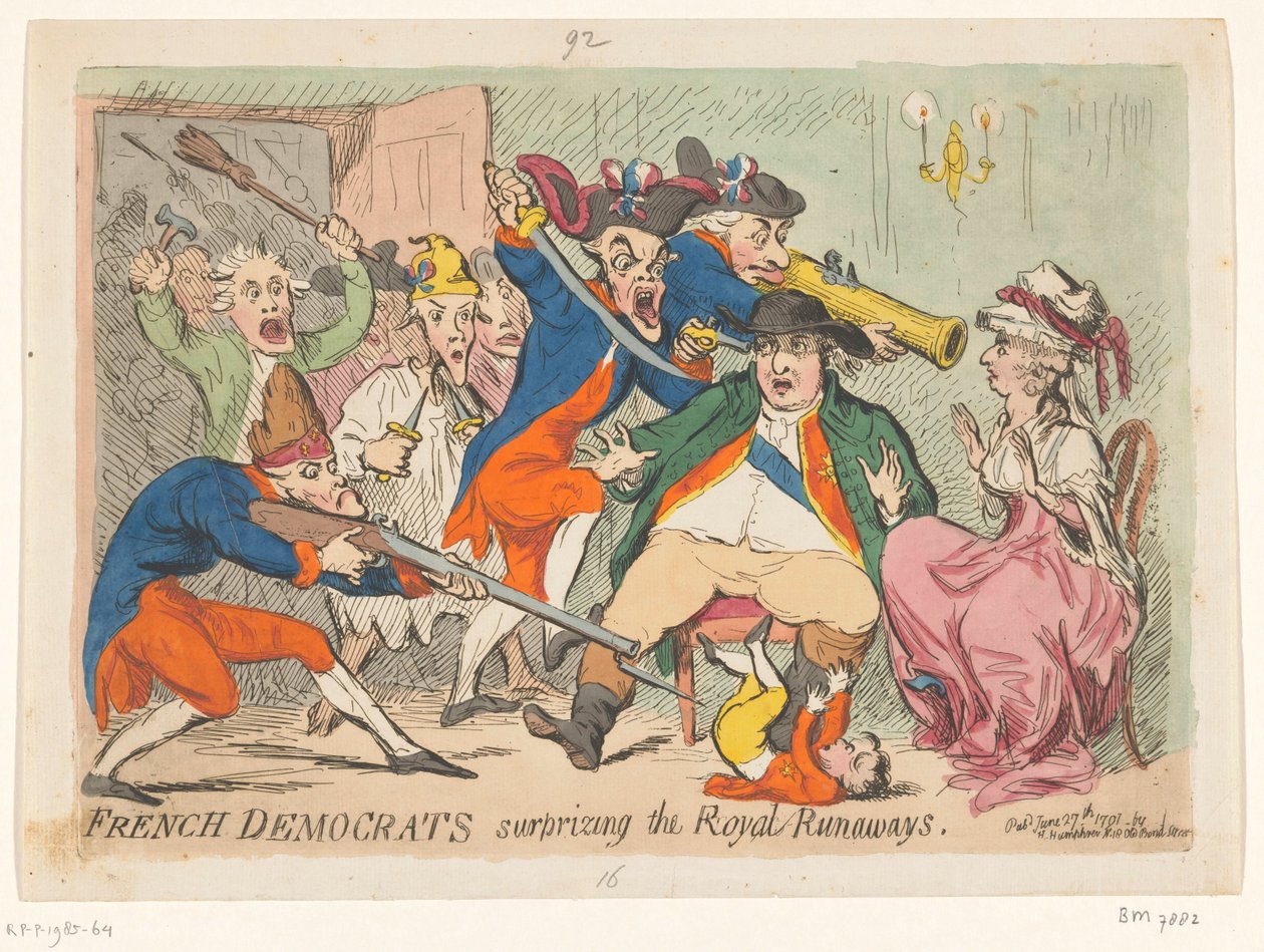 Luigi XVI e Maria Antonietta sorpresi durante la fuga, 1791 da James Gillray