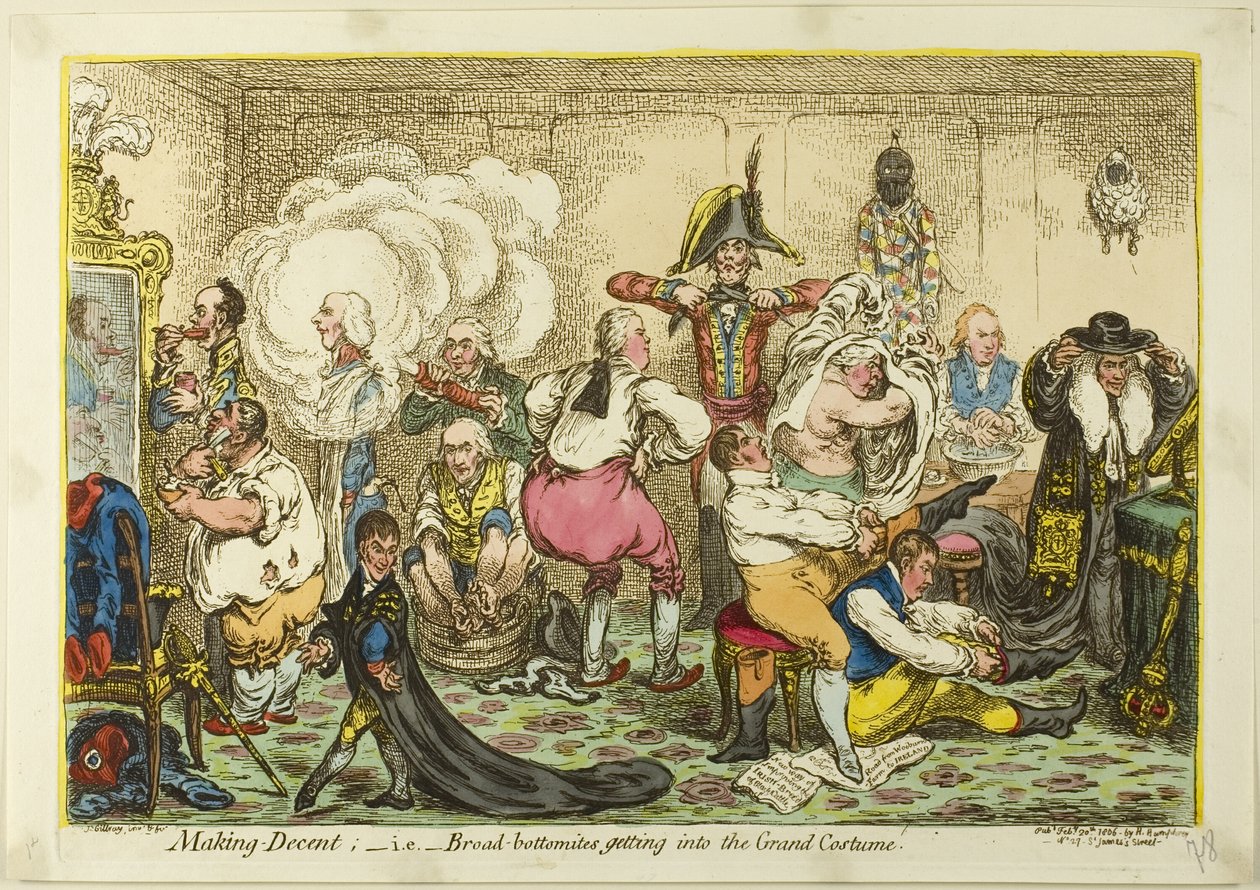 Fare la persona perbene, ovvero entrare nel grande costume da James Gillray