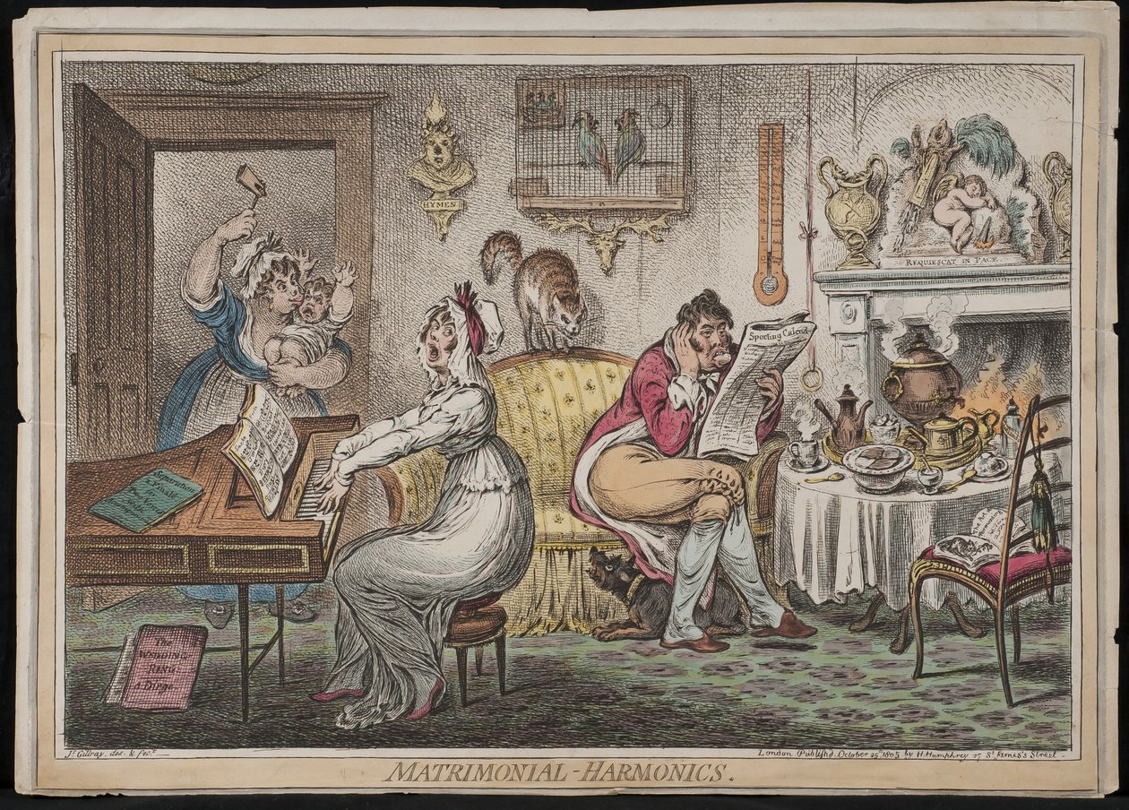 Armonie matrimoniali, pubblicato da Hannah Humphrey, 1805 da James Gillray