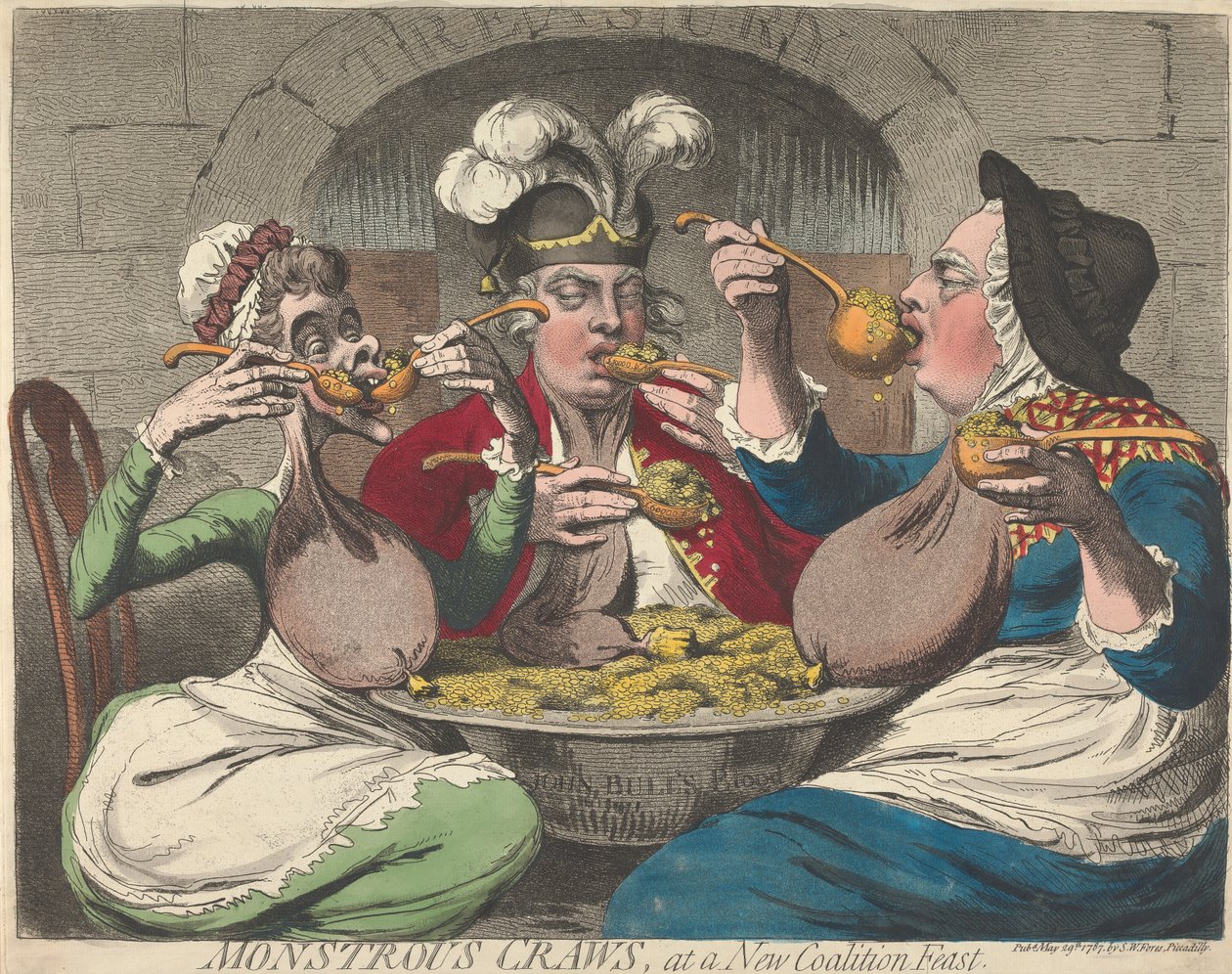 Ventre mostruose a un banchetto della nuova coalizione da James Gillray