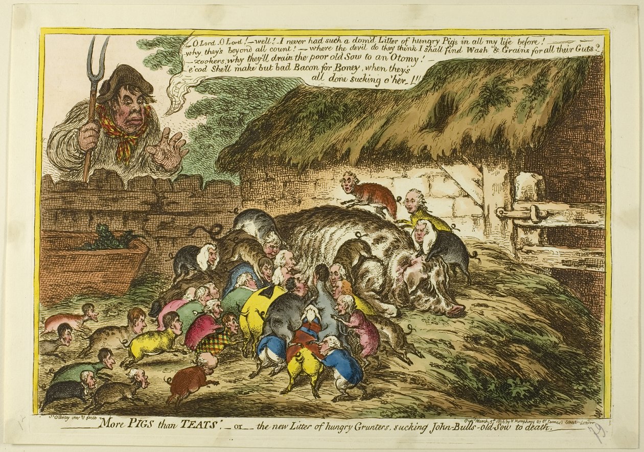 Più maiali che capezzoli da James Gillray