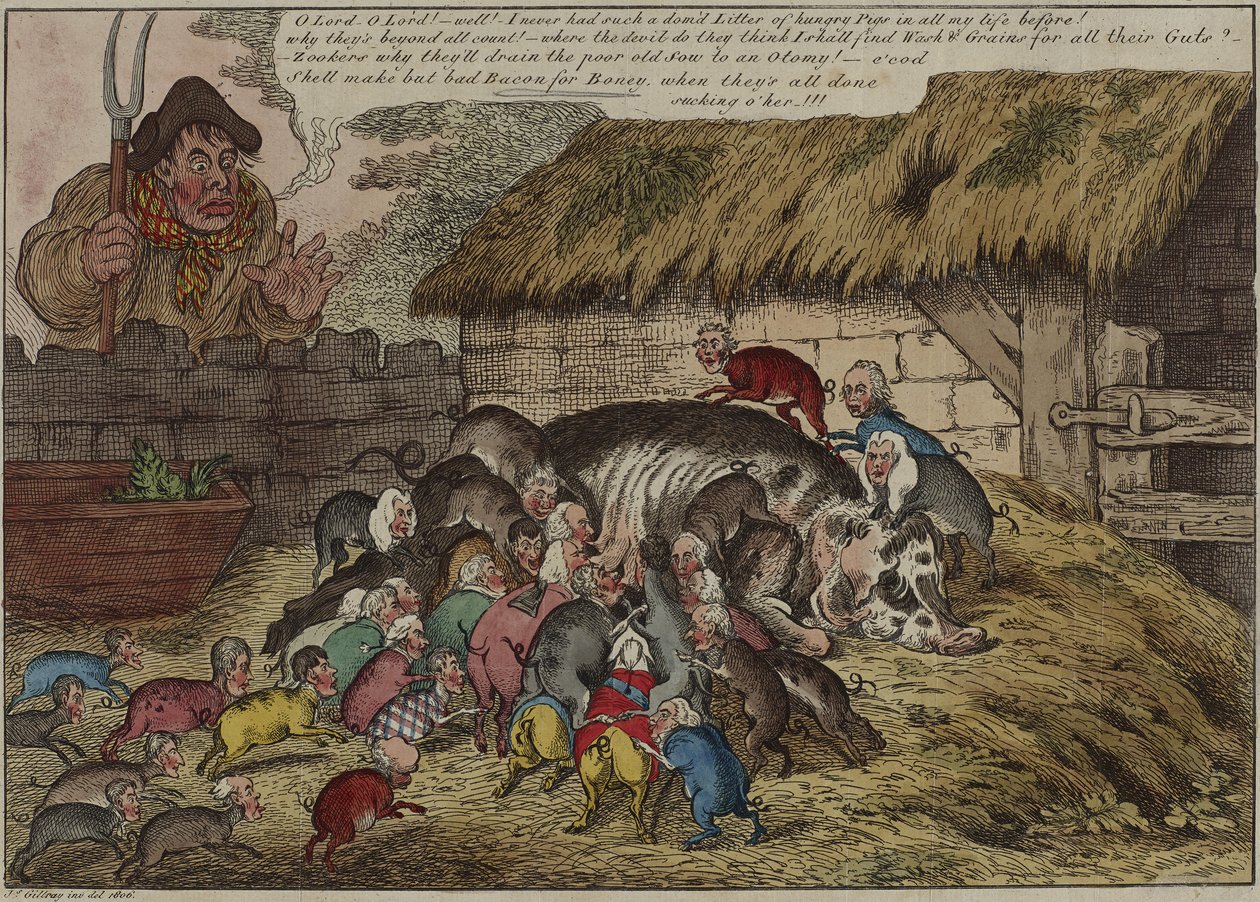 Più maiali che mammelle da James Gillray