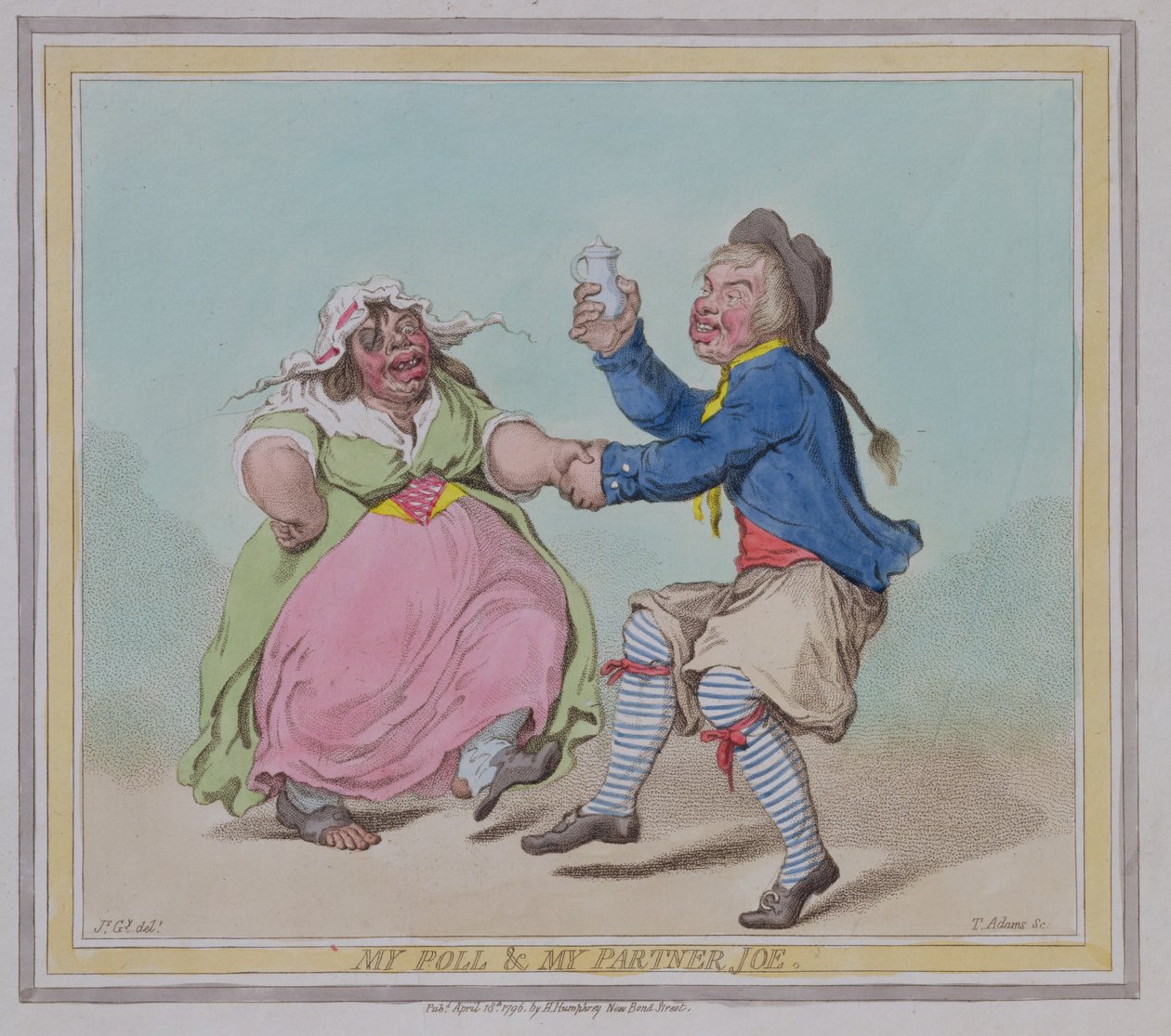 Il mio pappagallo e il mio compagno Joe, inciso da T. Adams, pub. da Hannah Humphrey, 1796 da James Gillray