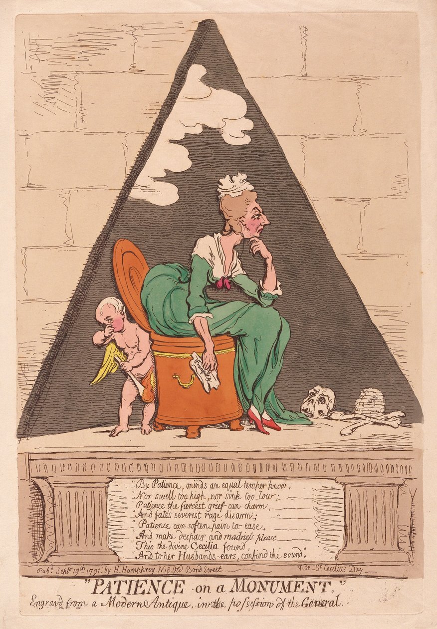 Pazienza su un monumento da James Gillray