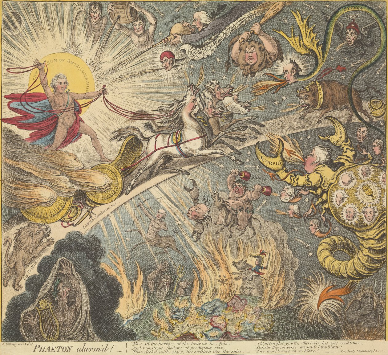 Phaeton allarmato da James Gillray