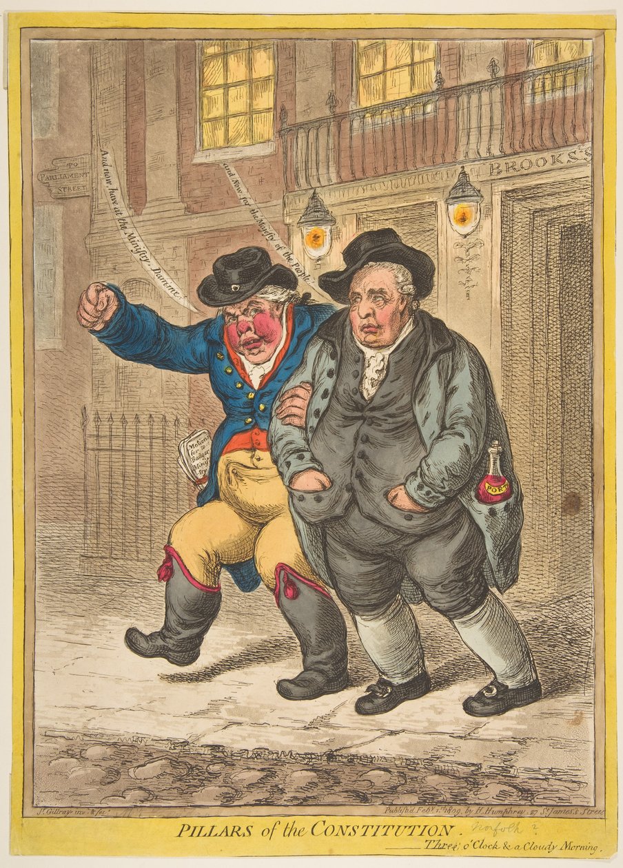 Piloni della Costituzione da James Gillray