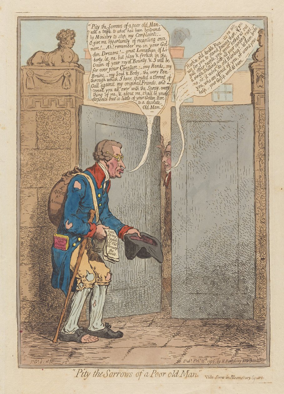 Pietà per i dolori di un povero vecchio da James Gillray