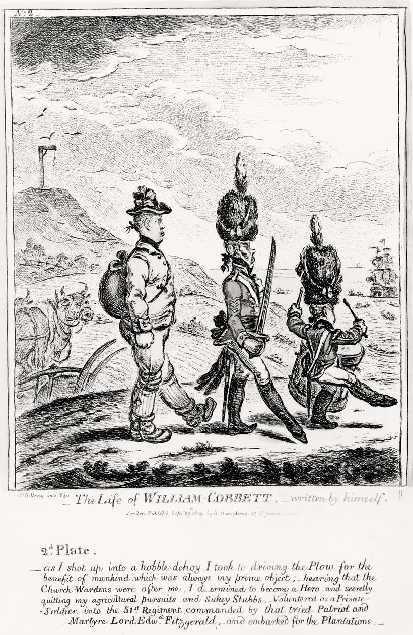Tavola 2, da La vita di William Cobbett, scritta da lui stesso, pub. da H. Humphrey, 1809 da James Gillray