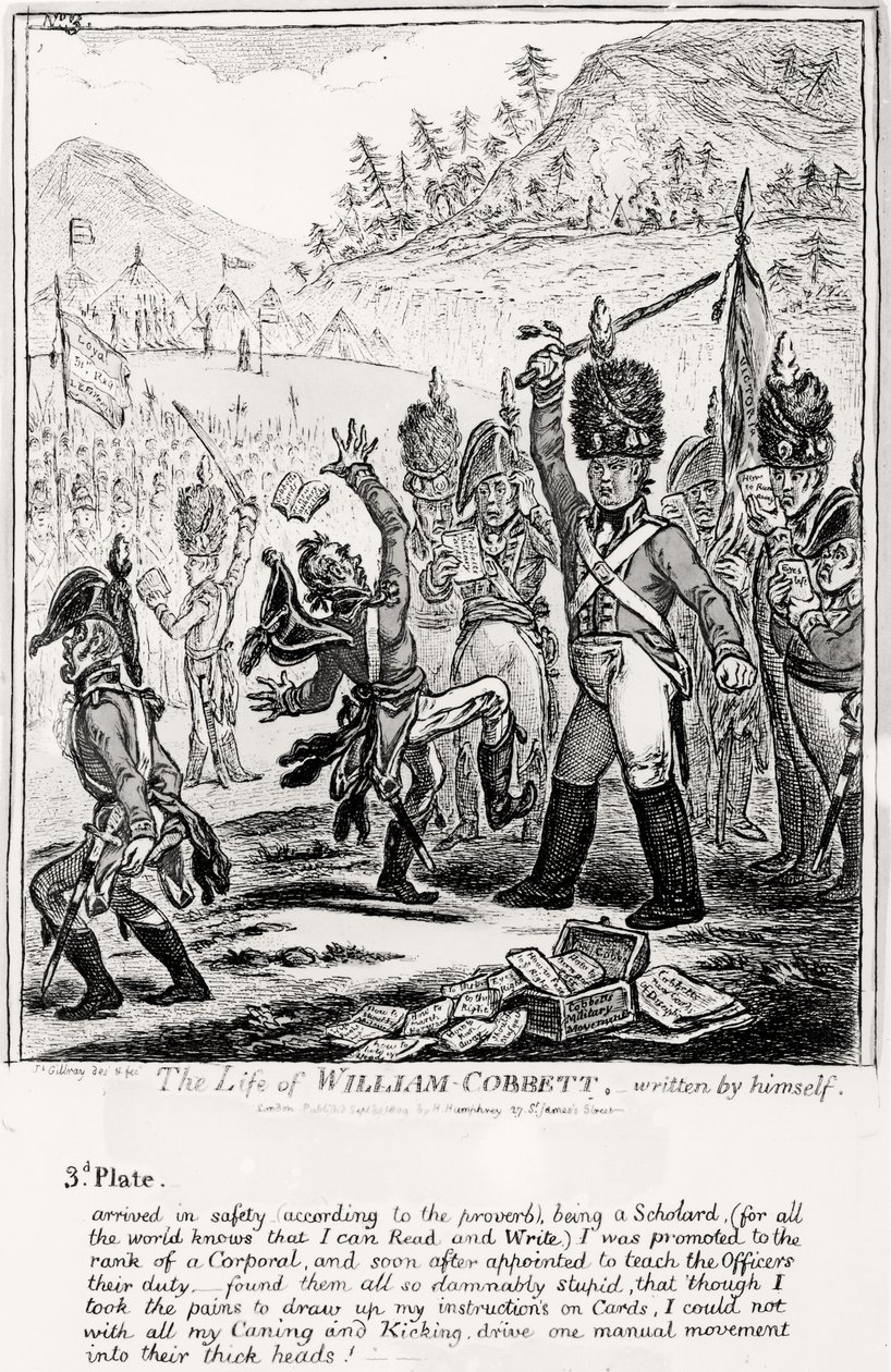 Tavola 3, da La vita di William Cobbett, scritta da lui stesso, pub. da H. Humphrey, 1809 da James Gillray