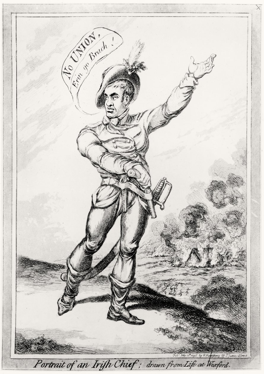 Ritratto di un Capo Irlandese, disegnato dal vivo a Wexford, pub. da H. Humphrey, 10 luglio 1798 da James Gillray
