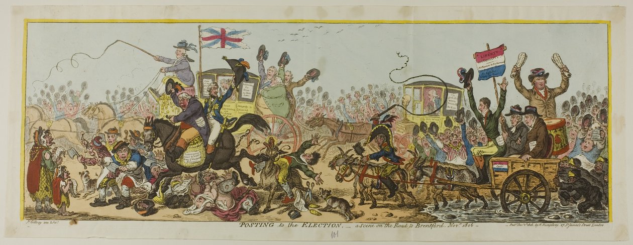 Pubblicazione alle elezioni da James Gillray