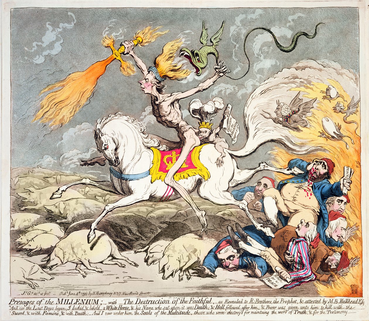 Presagi del Millennio, pubblicato da Hannah Humphrey nel 1795 da James Gillray