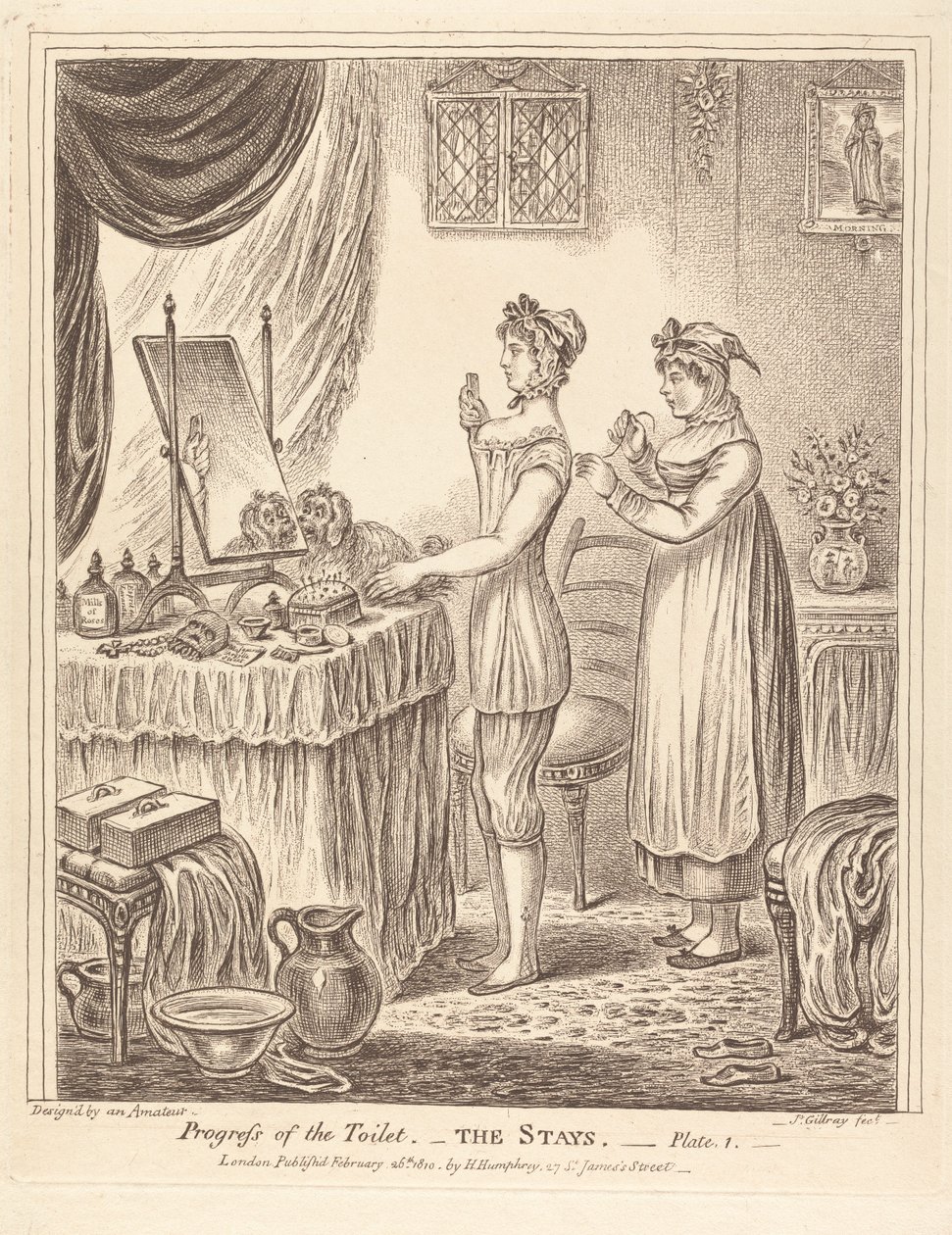 Progresso della toilette - Il busto, tavola I da James Gillray