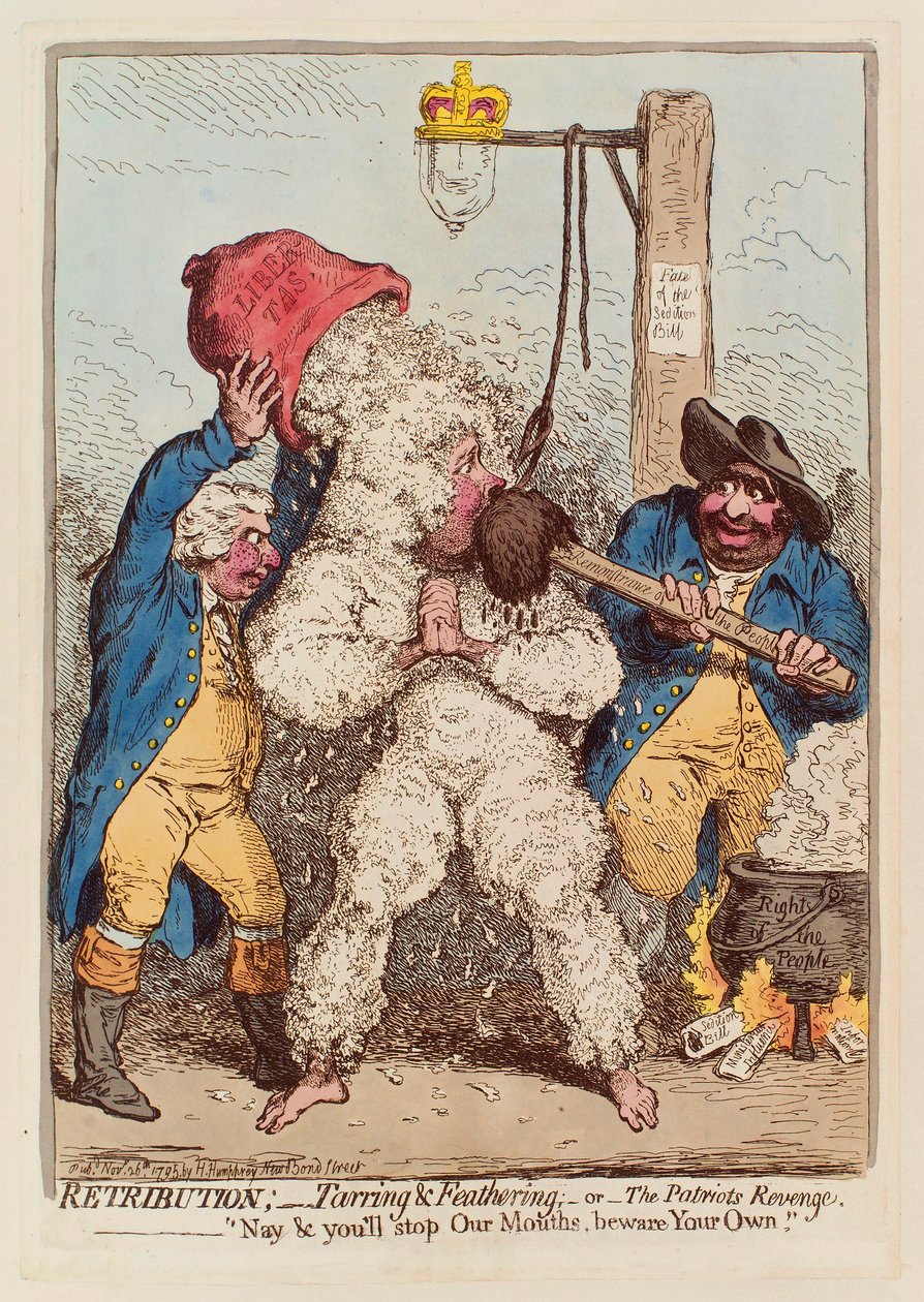 Retribuzione: catramare e piumare, o la vendetta del patriota da James Gillray