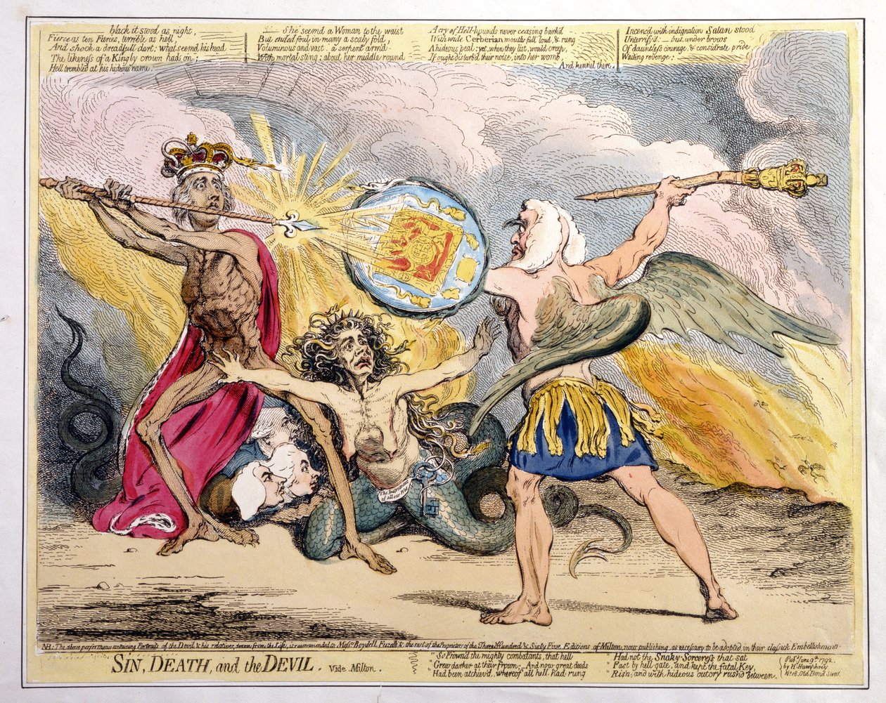Peccato, Morte e Diavolo, pubblicato da Hannah Humphrey da James Gillray
