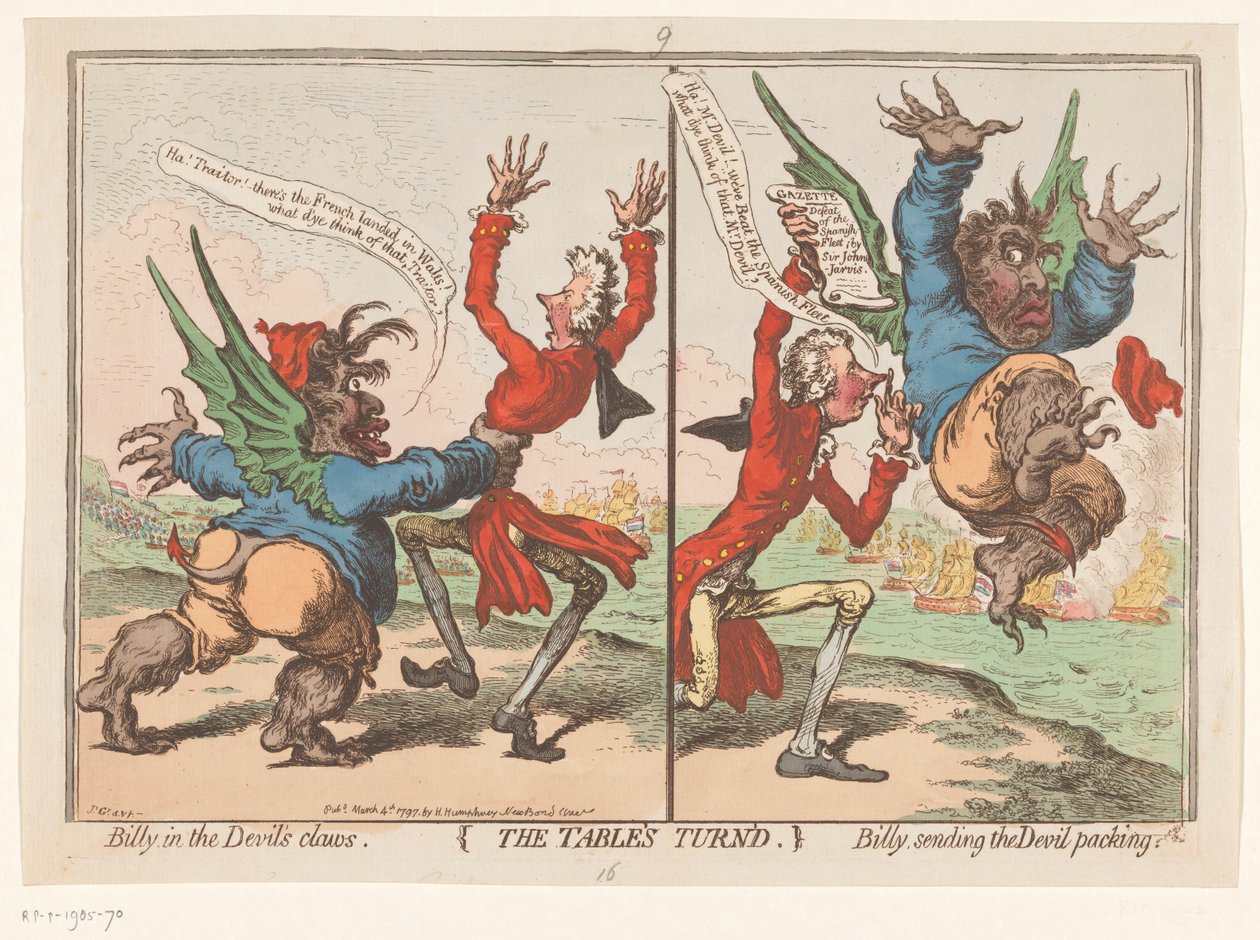 Caricatura di William Pitt e Charles Fox, 1797 da James Gillray