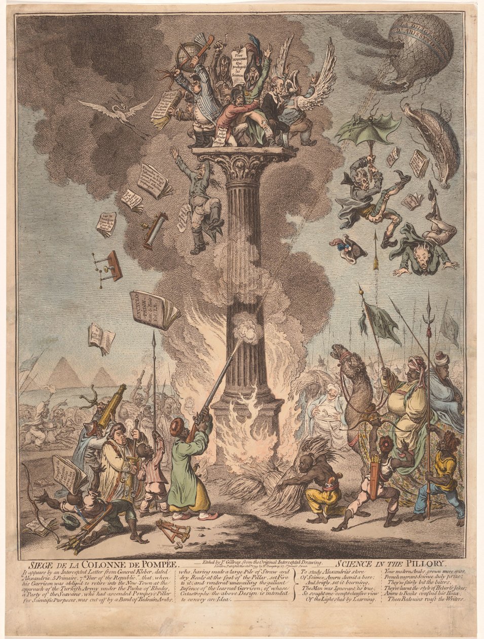 Caricatura della spedizione francese in Egitto, 1799 da James Gillray