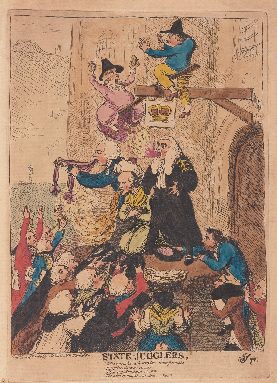 Giocolieri di stato, pub. 1788 da James Gillray