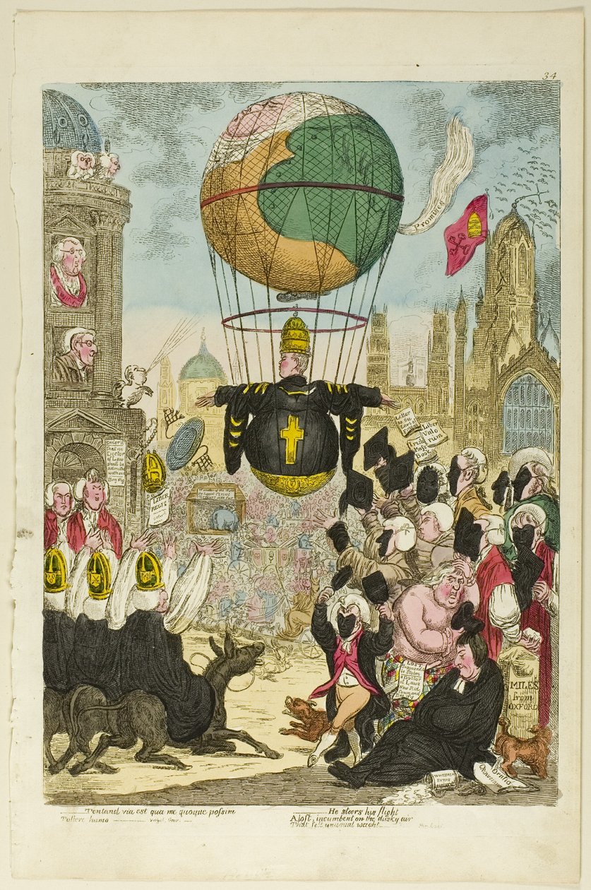 Tentand via est qua me quoque possim tollere humo da James Gillray