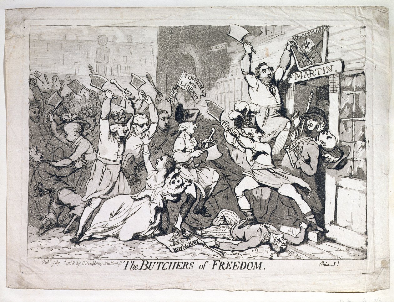 I macellai della libertà, pubblicato da Hannah Humphrey nel 1788 (incisione) da James Gillray