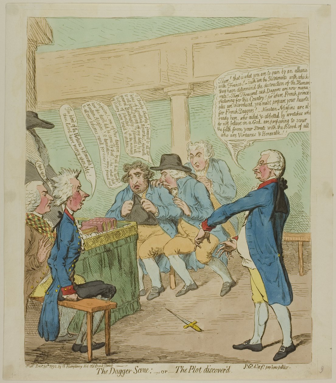 La scena del pugnale da James Gillray