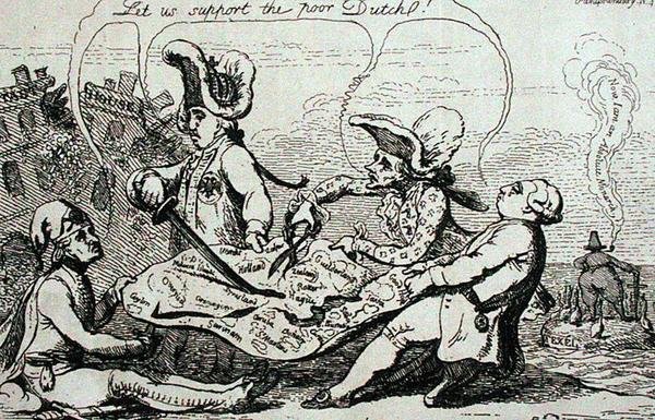 Le divisioni olandesi, pubblicato da S.W. Fores nel 1787 da James Gillray