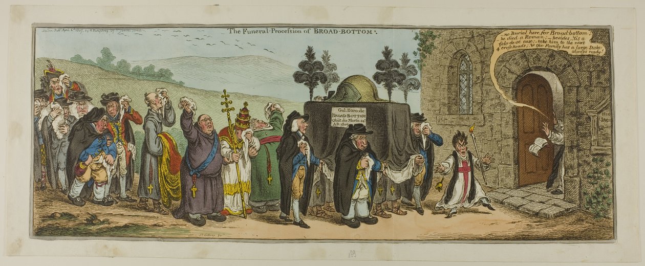Il corteo funebre di Broad-Bottom da James Gillray