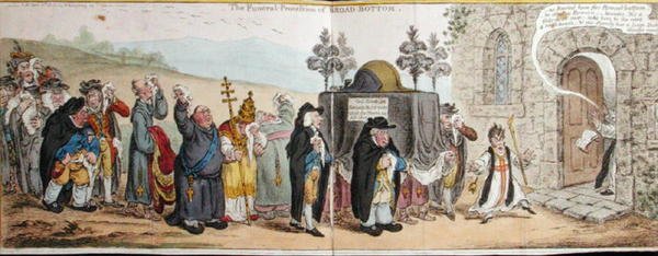 Il Corteo Funebre di Broad-Bottom da James Gillray