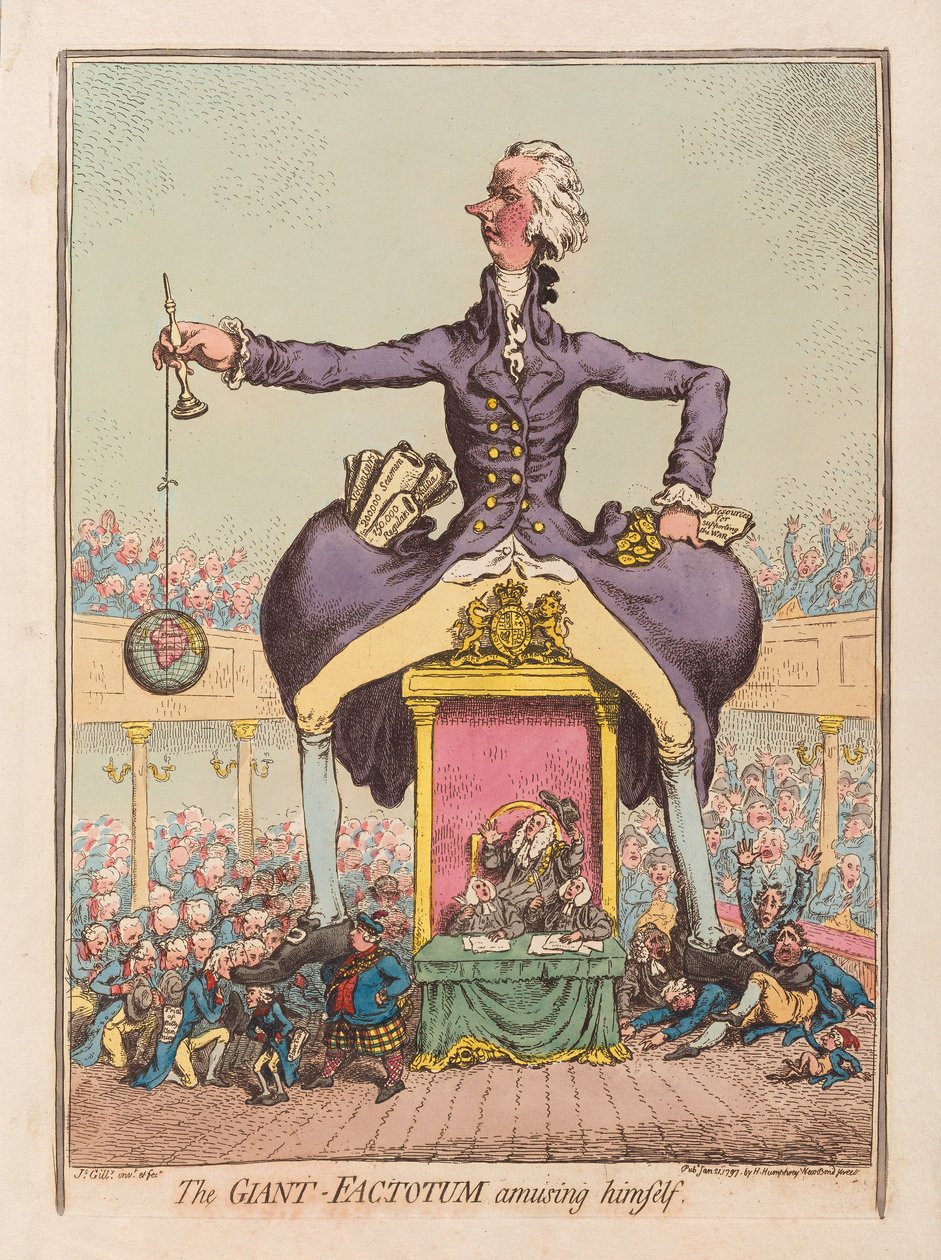 Il gigante Factotum che si diverte, pub. 1797 da James Gillray