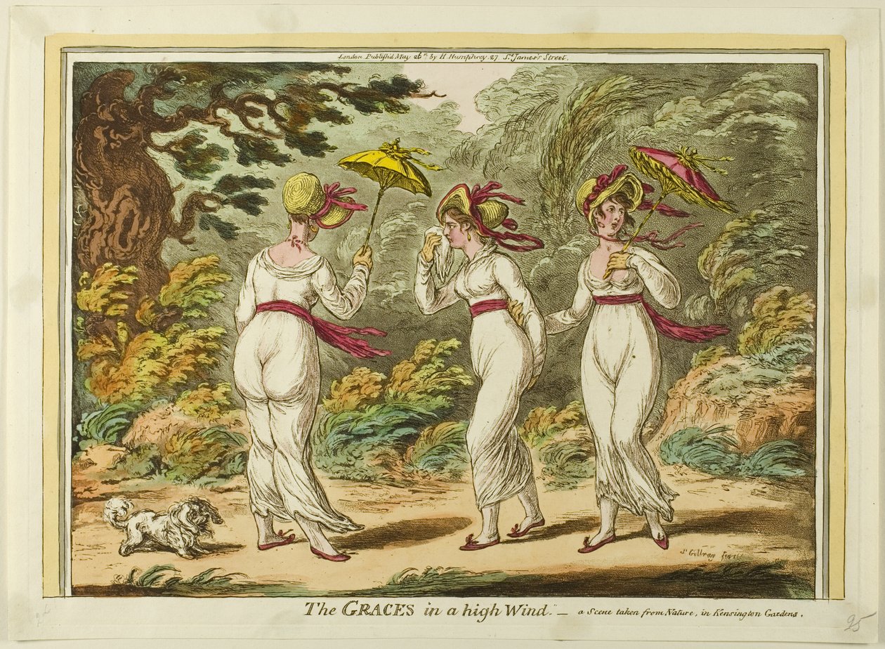 Le grazie in un vento forte da James Gillray