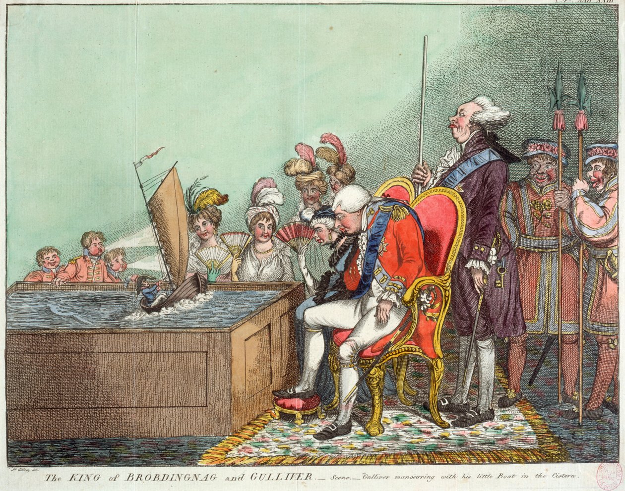Il Re di Brobdingnag e Gulliver, dopo il 1804 (incisione) da James Gillray