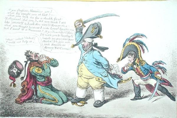 Il magnanimo ministro che castiga la perfidia prussiana, pubblicato da Hannah Humphrey nel 1806 da James Gillray
