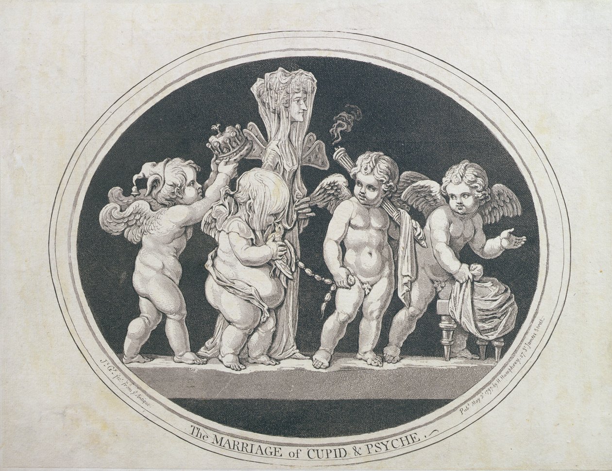Il matrimonio di Cupido e Psiche, pubblicato da Hannah Humphrey nel 1797 da James Gillray