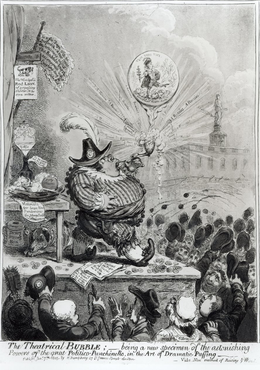 La bolla teatrale... pubblicata da Hannah Humphrey (fl.1778-1822) 1805 da James Gillray