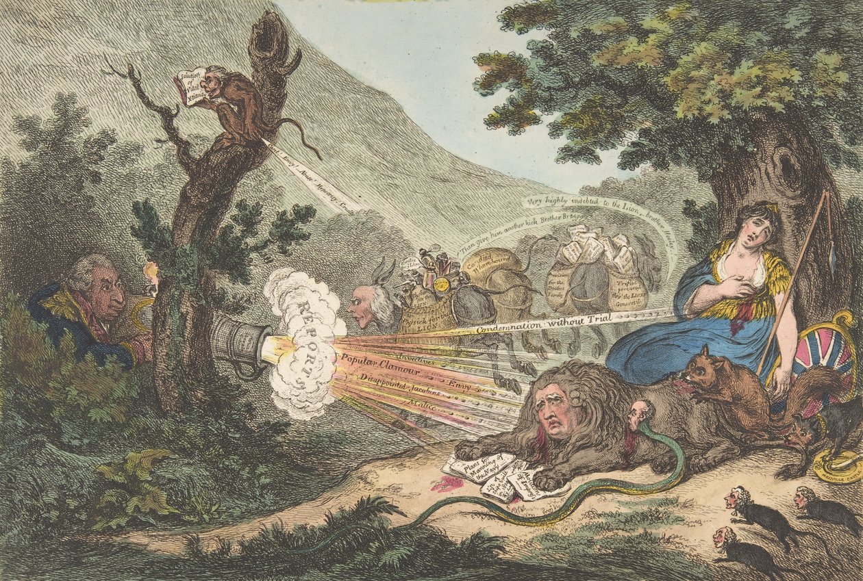 Il leone ferito da James Gillray