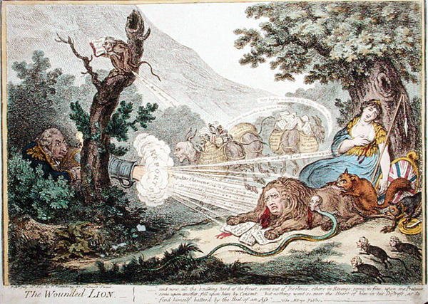 Il Leone Ferito da James Gillray