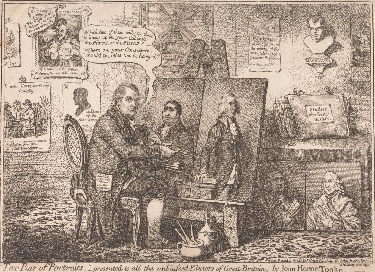"Due coppie di ritratti"; dedicato a tutti gli elettori imparziali della Gran Bretagna da James Gillray
